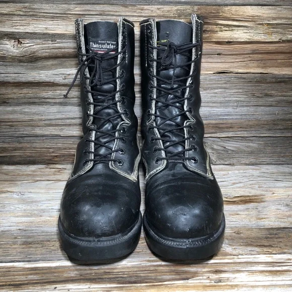 Danner? Matterhorn? Thinsulate Black Leather Steel Toe Military Boots Men US 10 - Picture 3 of 11